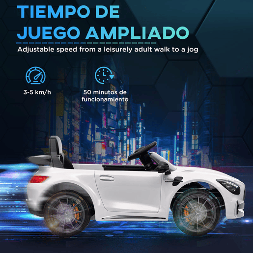 AIYAPLAY Carro Elétrico para Crianças acima de 3 Anos Carro Mercedes-Benz AMG GTR Carro Elétrico Infantil com Bateria 12V Controlo Remoto Faróis Buzina e Música 108x67x46 cm Branco AIYAPLAY Carro Elétrico para Crianças acima de 3 Anos Carro Mercedes-Benz AMG GTR Carro Elétrico Infantil com Bateria 12V Controlo Remoto Faróis Buzina e Música 108x67x46 cm Branco