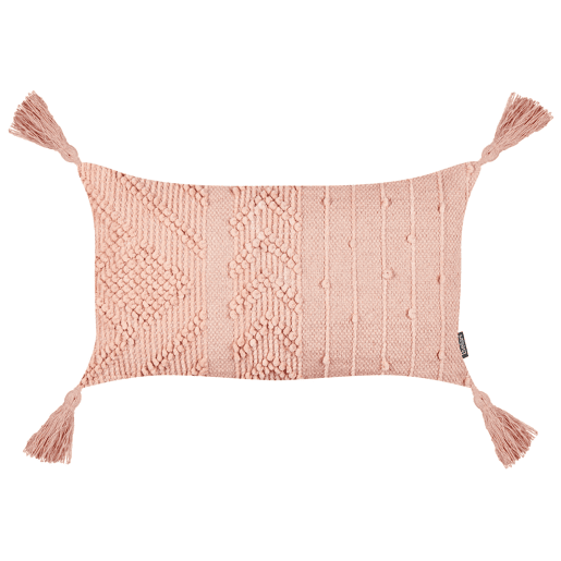 Conjunto de 2 almofadas decorativas VALVARIA Algodão 30 x 50 cm Rosa pêssego Padrão chevrón