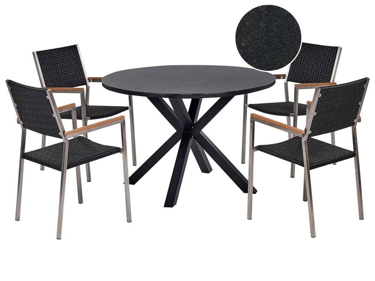 Beliani Conjunto de comedor MALETTO/GROSSETO Negro
