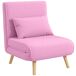 Sofá Cama Individual Lino Sintético, Espuma HOMCOM Sofá Cama Individual Lino Sintético, Espuma HOMCOM Rosa