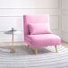 Sofá Cama Individual Lino Sintético, Espuma HOMCOM Sofá Cama Individual Lino Sintético, Espuma HOMCOM Rosa