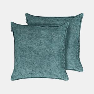 Conjunto de 2 almofadas decorativas VERPIS Algodão 50 x 50 cm Azul Sólido