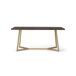Mesa de comedor de madera de mango y base de metal .GINER Y COLOMER Mesa de comedor de madera de mango y base de metal .GINER Y COLOMER Marrón