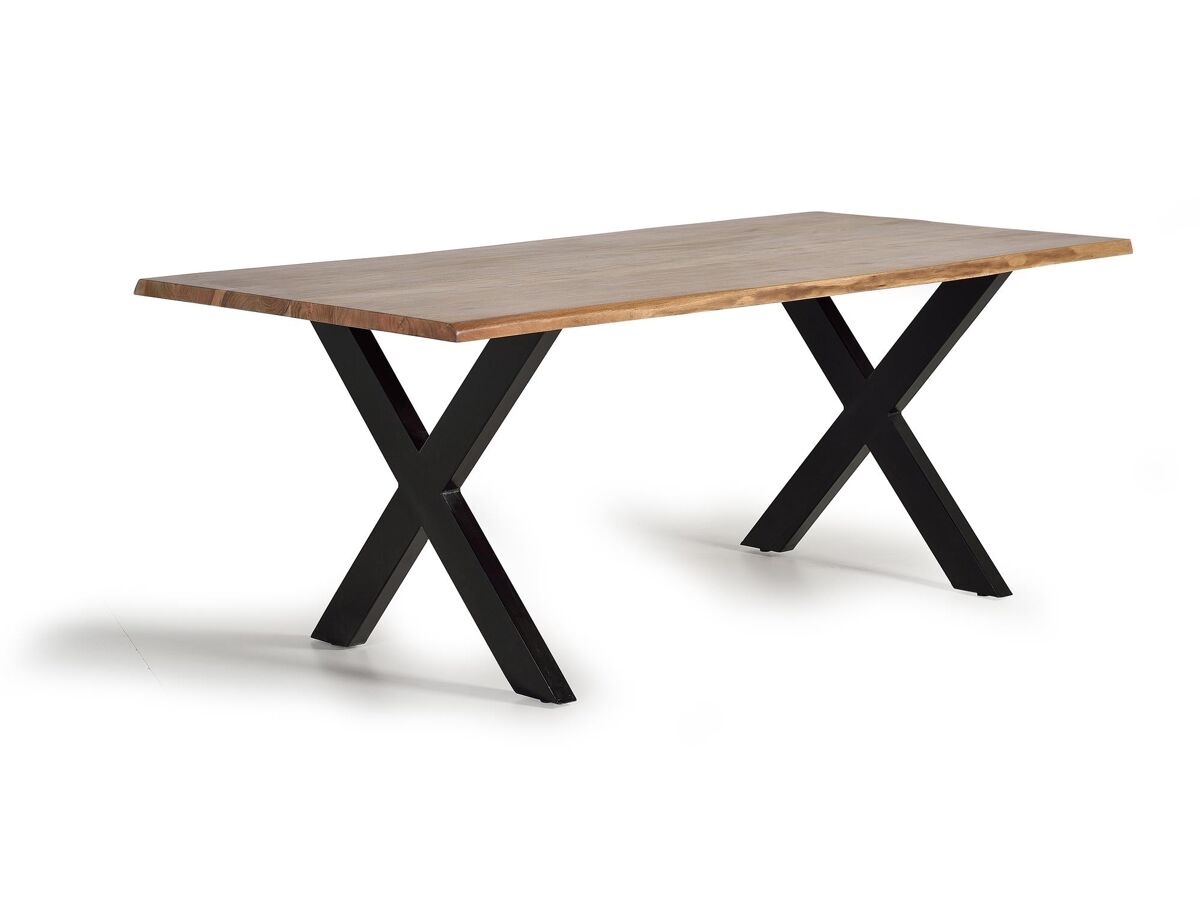 Mesa de madera de acacia y patas de metal  natural  .GINER Y COLOMER