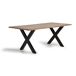 Mesa de madera de acacia y patas de metal natural .GINER Y COLOMER Mesa de madera de acacia y patas de metal natural .GINER Y COLOMER Marrón