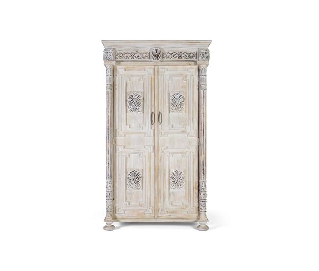 Armario de mango blanco envejecido con un toque sofisticado 203x120x50