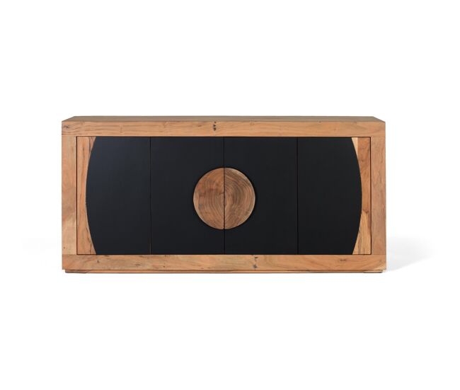 Aparador con 4 puertas en madera de acacia 76x160x40