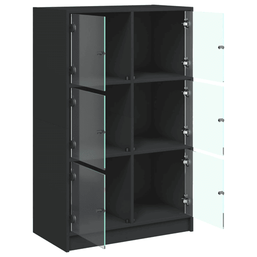 vidaXL Armário alto c portas 68x37x109 cm derivados de madeira preto vidaXL Armário alto c portas 68x37x109 cm derivados de madeira preto
