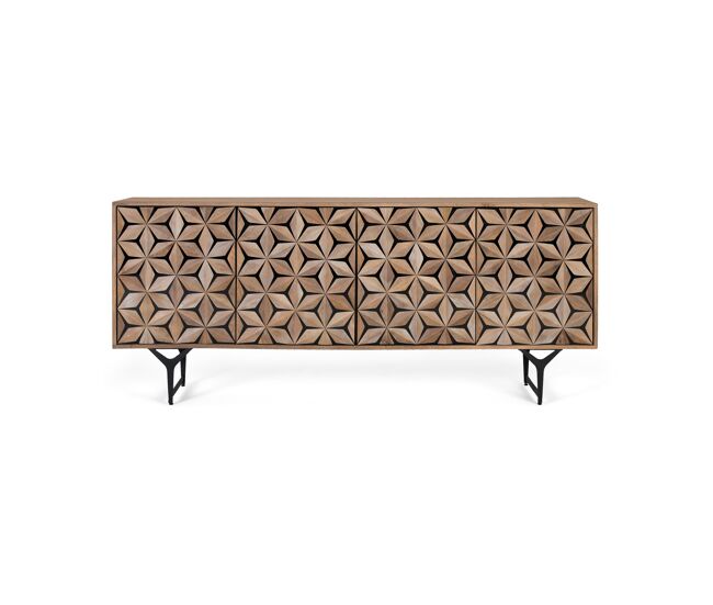 Aparador artesanal de 4 puertas en madera de mango 177 cm 74x177x40