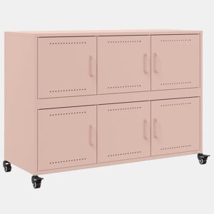 vidaXL Aparador 100,5x39x72 cm aço rosa