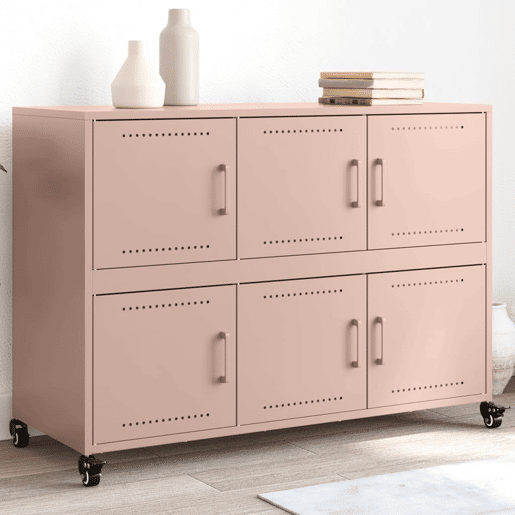 vidaXL Aparador 100,5x39x72 cm aço rosa vidaXL Aparador 100,5x39x72 cm aço rosa