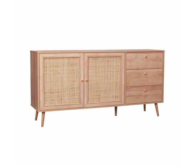 Aparador de caña, 150cm, boheme, natural, 150x39x79 cm