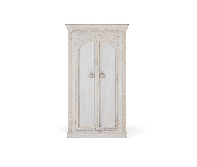 Armario de 2 puertas hecho a mano en madera de mango 182x101x40