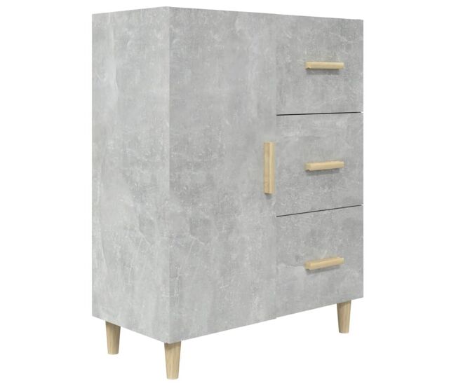 Vidaxl aparador de madera contrachapada gris hormigón 69,5x34x90 cm