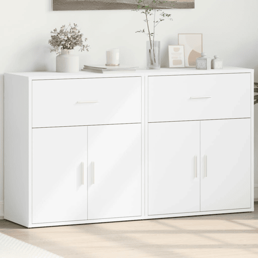 vidaXL Aparadores 2 pcs 60x31x70 cm derivados de madeira branco