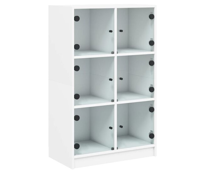 Vidaxl aparador alto con puertas madera ingeniería blanco 68x37x109 cm