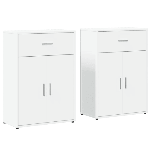 vidaXL Aparadores 2 pcs 60x30x84 cm derivados de madeira branco