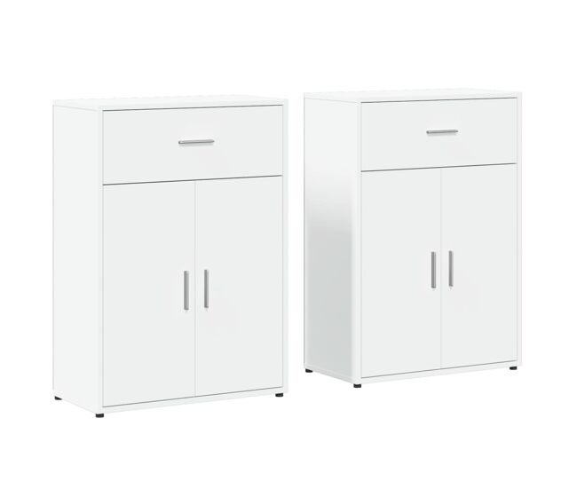 Vidaxl aparadores 2 uds madera de ingeniería blanco 60x30x84 cm