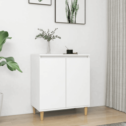 vidaXL Aparador c pernas de madeira 60x35x70 cm contraplacado branco