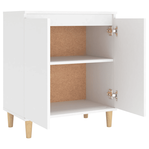 vidaXL Aparador c pernas de madeira 60x35x70 cm contraplacado branco