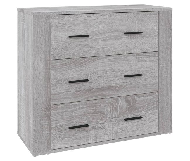 Vidaxl aparador de madera contrachapada gris sonoma 80x33x70 cm