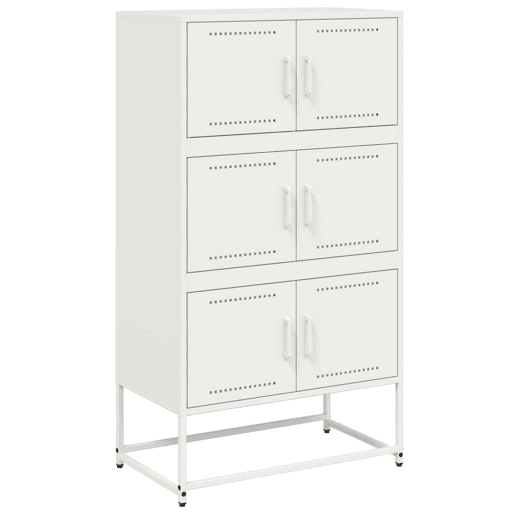 vidaXL Aparador 68,5x38,5x123,5 cm aço branco