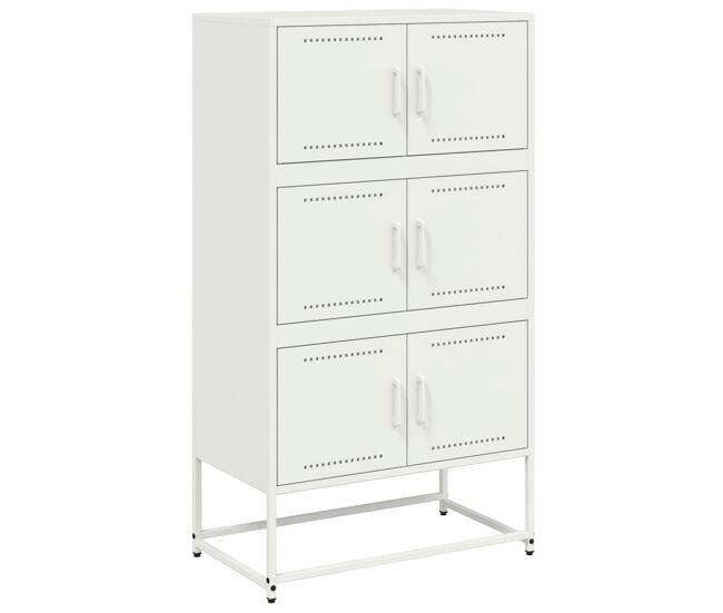 Vidaxl aparador de acero blanco 68,5x38,5x123,5 cm