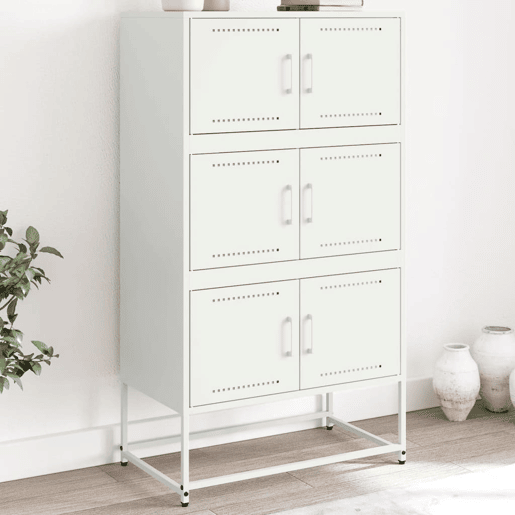 vidaXL Aparador 68,5x38,5x123,5 cm aço branco