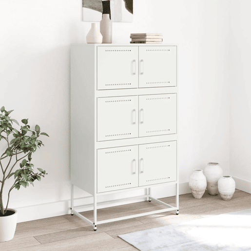 vidaXL Aparador 68,5x38,5x123,5 cm aço branco