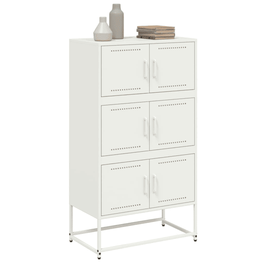 vidaXL Aparador 68,5x38,5x123,5 cm aço branco