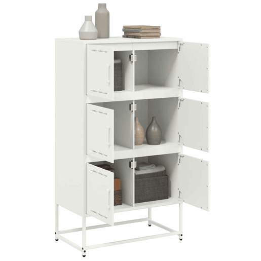 vidaXL Aparador 68,5x38,5x123,5 cm aço branco