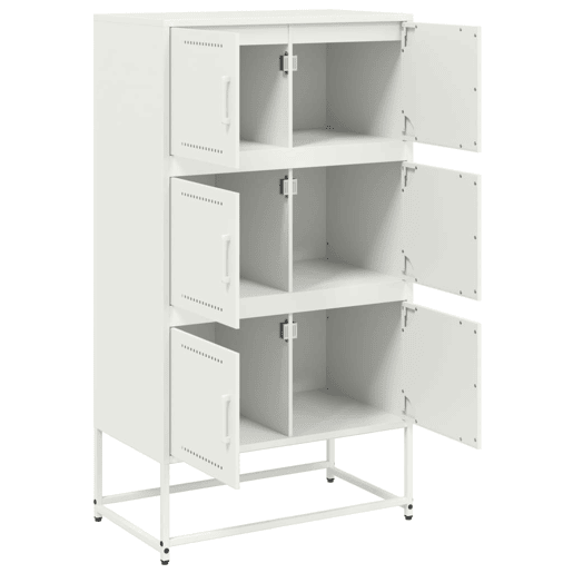 vidaXL Aparador 68,5x38,5x123,5 cm aço branco