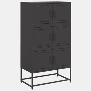 vidaXL Aparador 68,5x38,5x123,5 cm aço preto