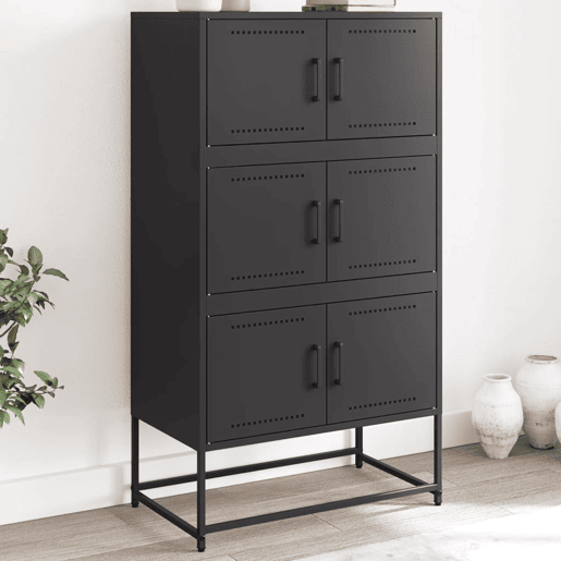 vidaXL Aparador 68,5x38,5x123,5 cm aço preto