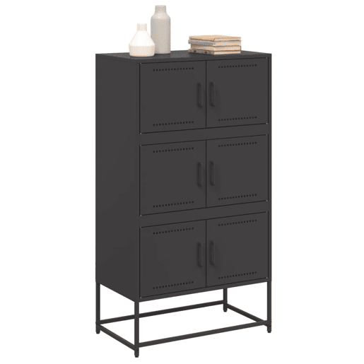 vidaXL Aparador 68,5x38,5x123,5 cm aço preto