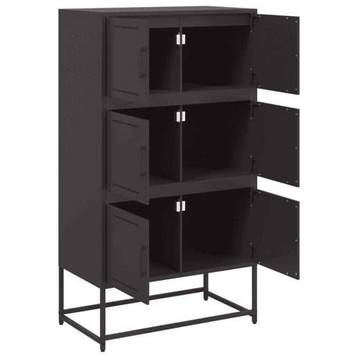 vidaXL Aparador 68,5x38,5x123,5 cm aço preto