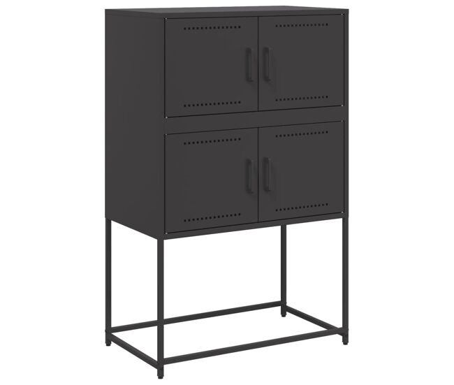 Vidaxl aparador de acero negro 68,5x38,5x107 cm