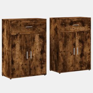 vidaXL Aparadores 2 pcs 60x30x84 cm derivados madeira carvalho fumado
