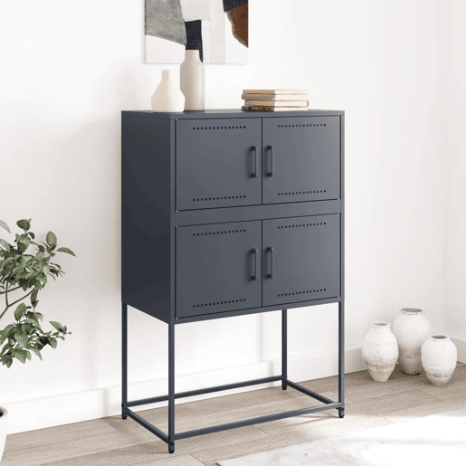 vidaXL Aparador 68,5x38,5x107 cm aço antracite vidaXL Aparador 68,5x38,5x107 cm aço antracite