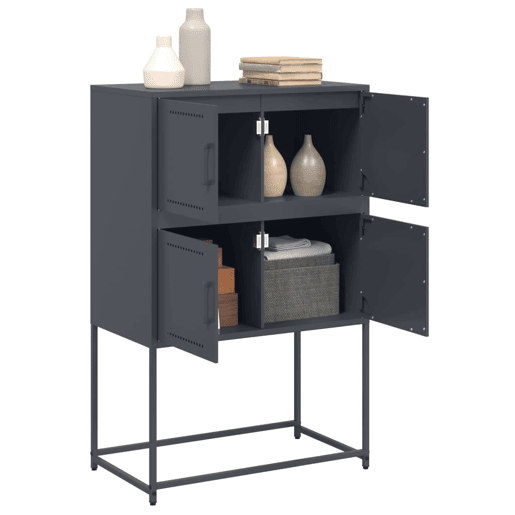 vidaXL Aparador 68,5x38,5x107 cm aço antracite vidaXL Aparador 68,5x38,5x107 cm aço antracite