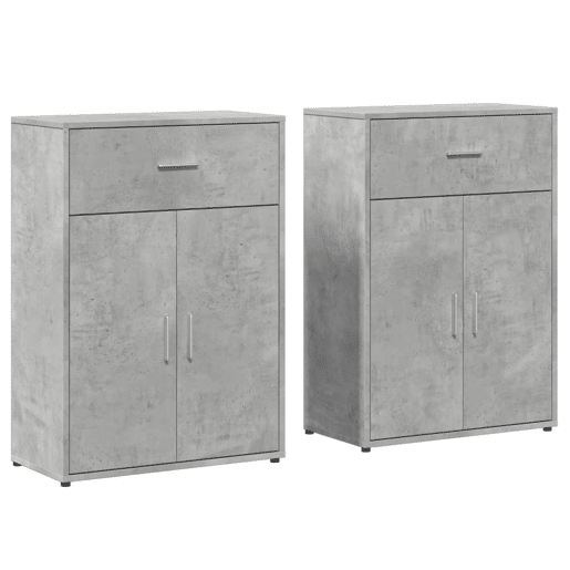 vidaXL Aparadores 2 pcs 60x30x84 cm derivados madeira cinzento cimento