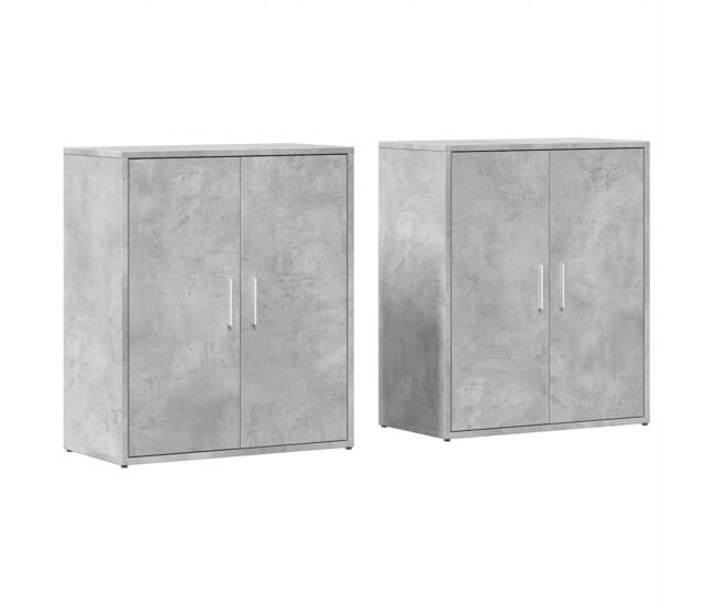Vidaxl aparador de madera ingeniería 2 uds gris hormigón 60x31x70 cm