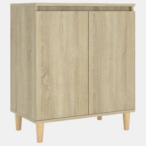 vidaXL Aparador pernas madeira 60x35x70 cm deriv. madeira carv. sonoma