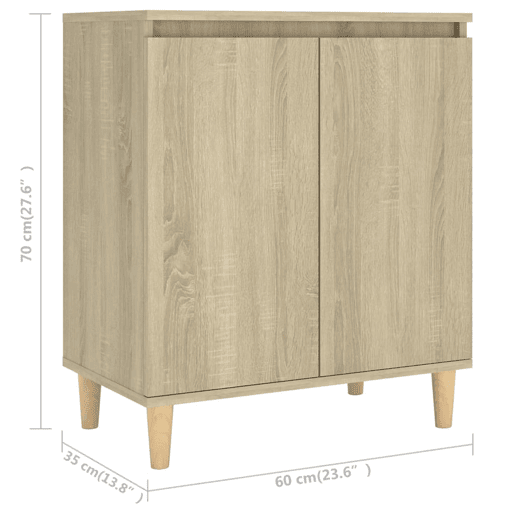 vidaXL Aparador pernas madeira 60x35x70 cm deriv. madeira carv. sonoma vidaXL Aparador pernas madeira 60x35x70 cm deriv. madeira carv. sonoma