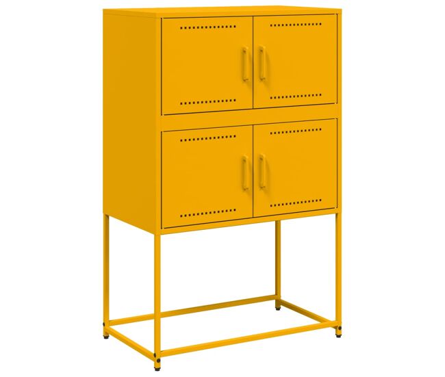 Vidaxl aparador de acero amarillo mostaza 68,5x38,5x107 cm