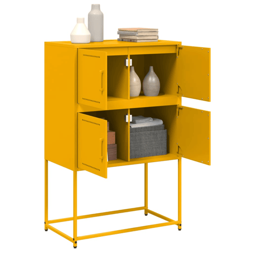 vidaXL Aparador 68,5x38,5x107 cm aço amarelo mostarda