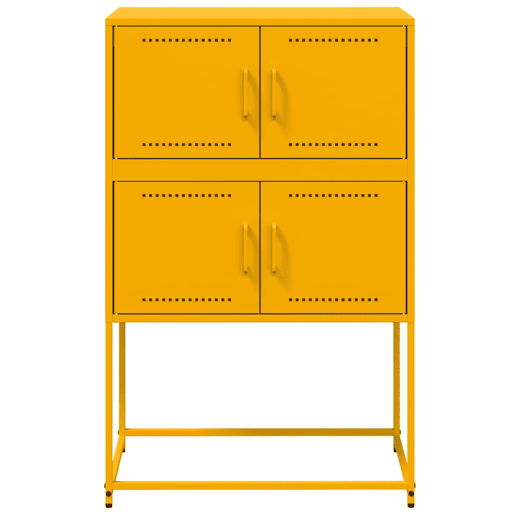 vidaXL Aparador 68,5x38,5x107 cm aço amarelo mostarda