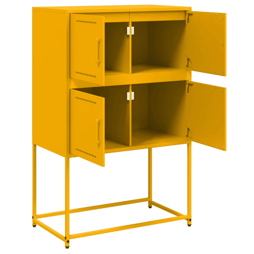 vidaXL Aparador 68,5x38,5x107 cm aço amarelo mostarda