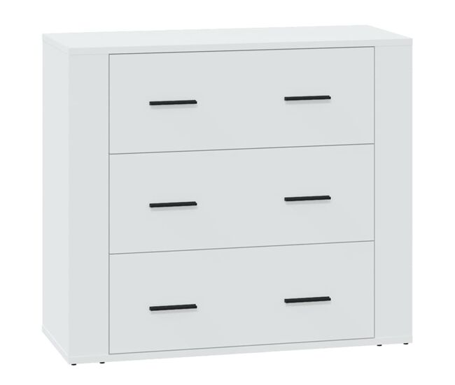 Vidaxl aparador de madera contrachapada blanco 80x33x70 cm