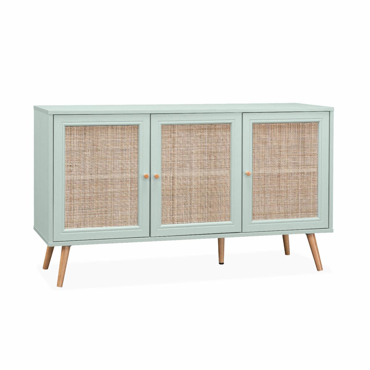 Aparador 3 puertas de caña, 120cm 120 Verde